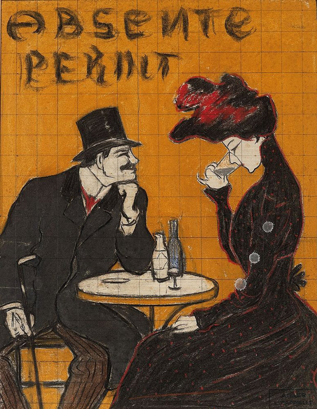 Esquisse publicitaire : Absinthe J. Edouard Pernot