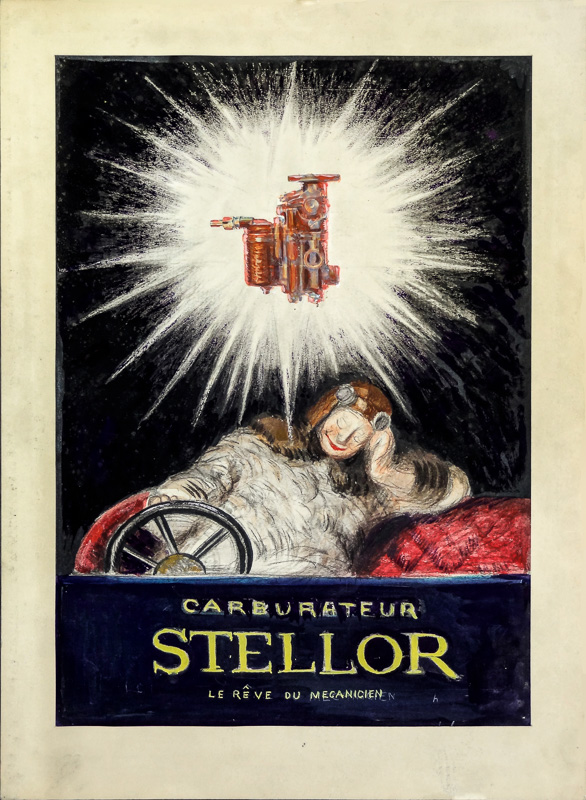 Esquisse publicitaire : Carburateur Stellor