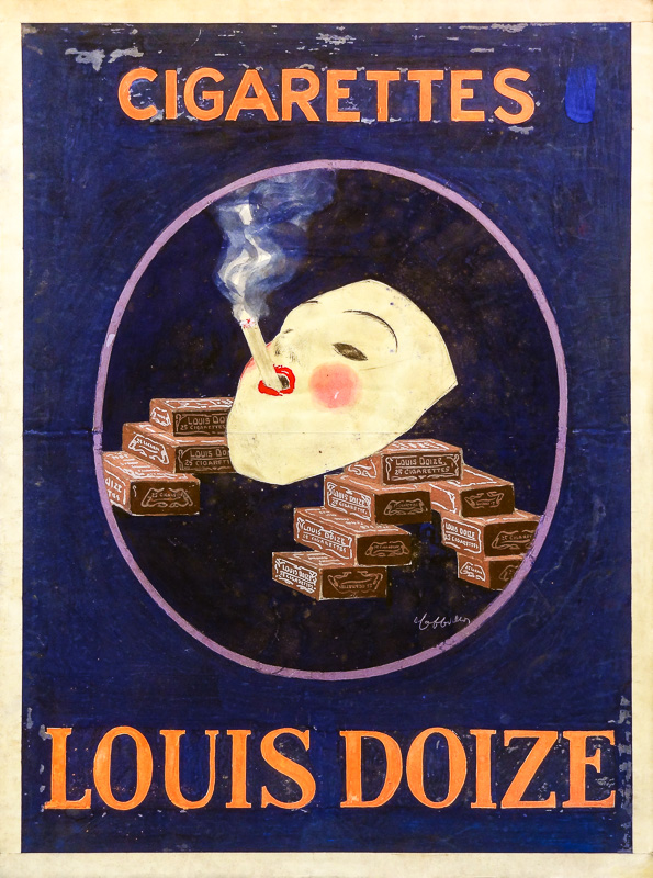 Esquisse publicitaire : Cigarettes Louis Doize