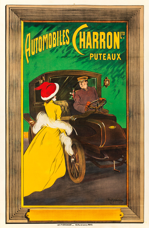 Lithographie publicitaire : Automobiles Charron