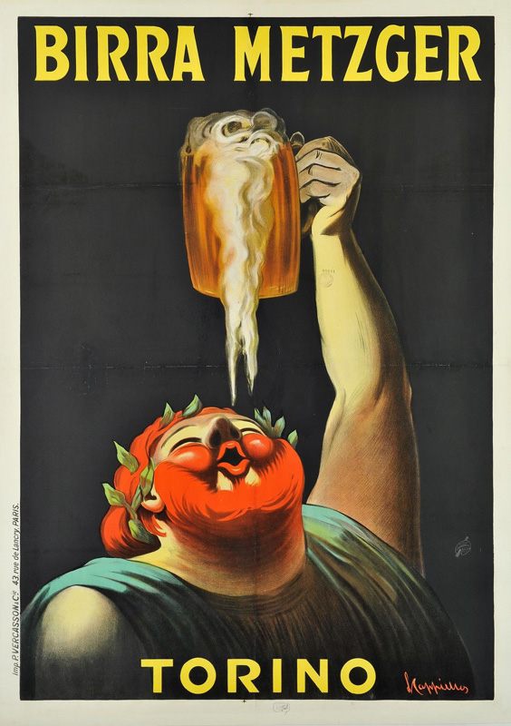 Lithographie publicitaire : Birra Metzger