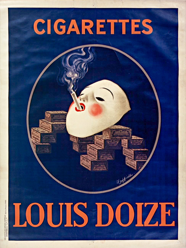 Lithographie publicitaire : Cigarettes Louis Doize