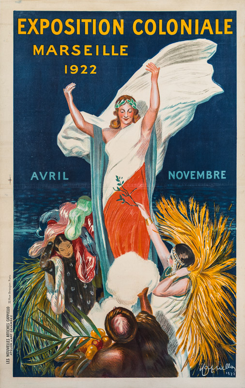 Lithographie publicitaire : Exposition Coloniale Marseille 1922