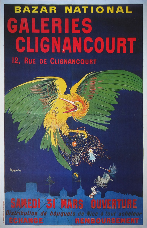 Lithographie publicitaire : Galeries Clignancourt