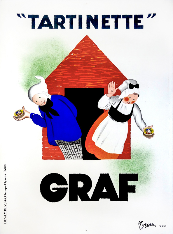 Lithographie publicitaire : Graf / "Tartinette"