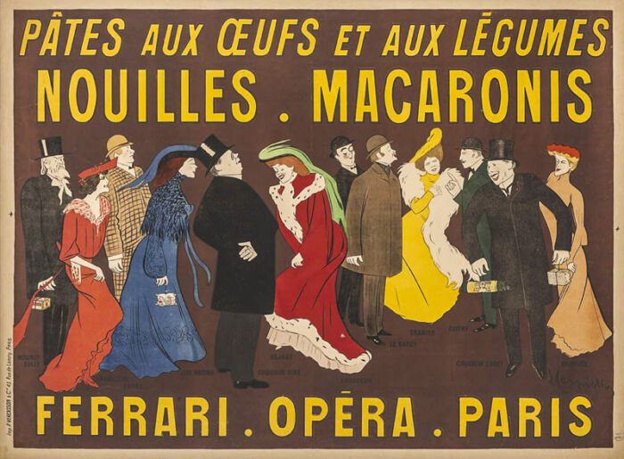 Lithographie publicitaire : Nouilles. Macaronis