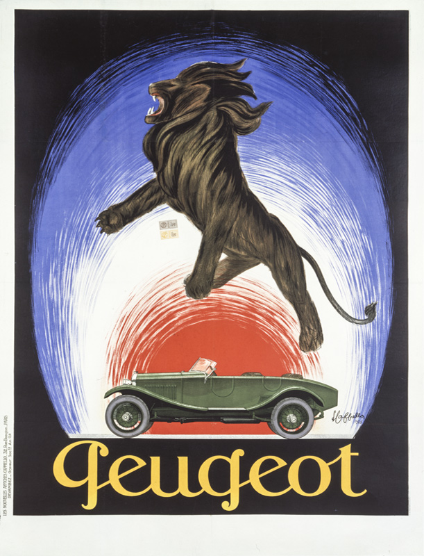 Lithographie publicitaire : Peugeot