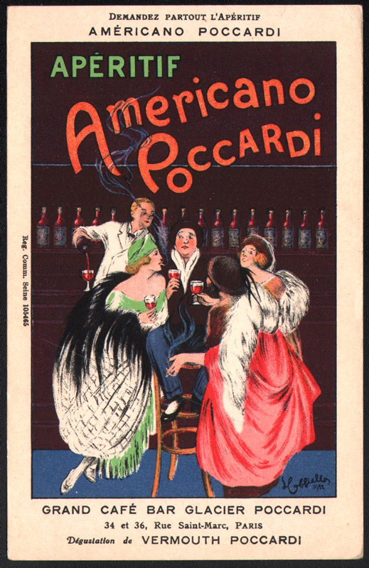 Lithographie publicitaire : Poccardi / Apéritif Americano