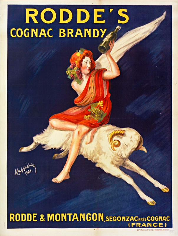 Lithographie publicitaire : Rodde's Cognac Brandy