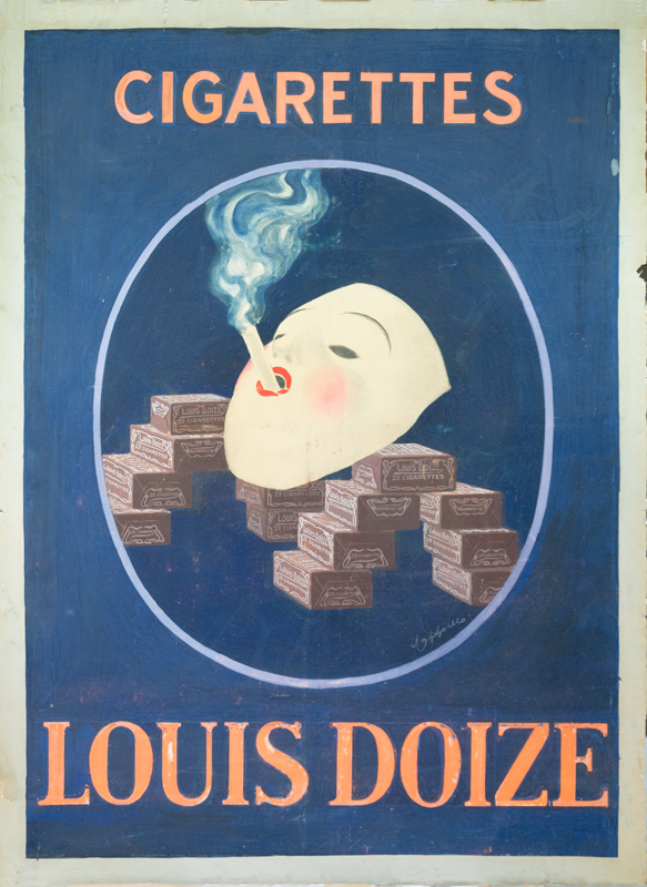 Maquette publicitaire : Cigarettes Louis Doize