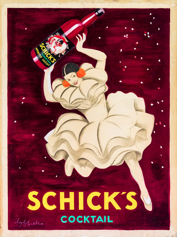 Maquette publicitaire : Schick's Cocktail