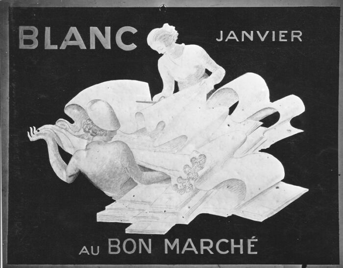 Photo d'esquisse publicitaire : Blanc au Bon Marché