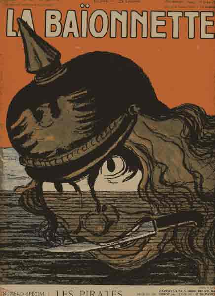 Couverture du numéro spécial de la Baïonnette N°51 du 22 juin 1916 intitulé : « Les Pirates »